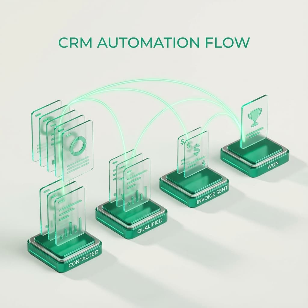 CRM Automation Flow Mockup